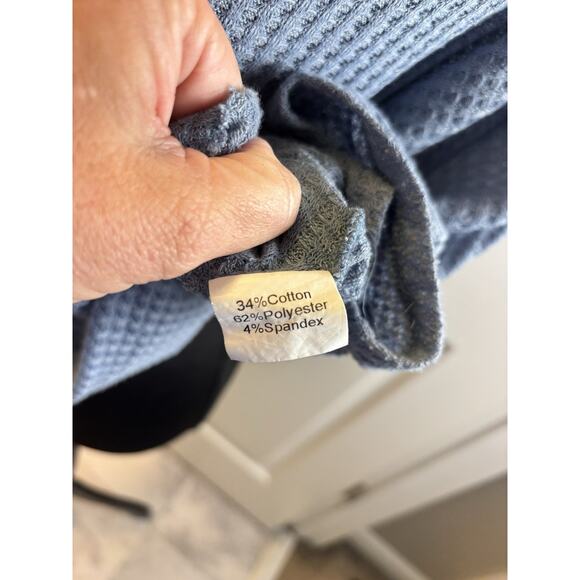 Blue Oversized Waffle Knit Shirt 2X. Slight Picks On The Front - Picture 5 of 7